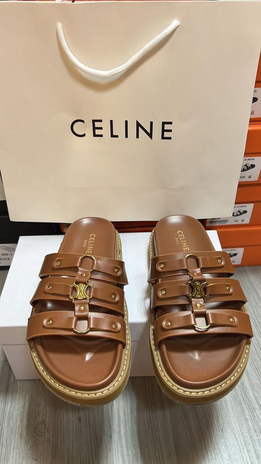 CELINE 3STRAP SANDEL LEATHER