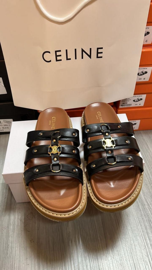 CELINE 3STRAP SANDEL LEATHER